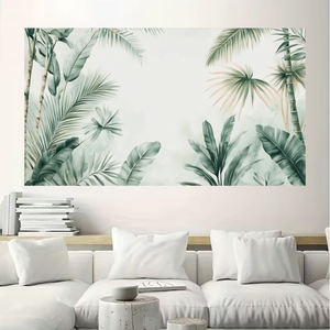 Impresión en Lienzo de Arte Mural de Plantas Tropicales Grandes Personalizable, Pintura de Paisaje para Decoración de Sala de Estar, Decoración de Pared Botánica Verde - Product Image 6