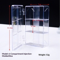 Boîte de rangement portable à 6 compartiments en plastique PS, transparente, pour pilules, bonbons, matériel de pêche, perles ou pièces détachées