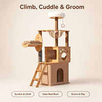 Arbre à chat tout-en-un personnalisé avec condo pour chat, griffoir et jouet interactif pour chat