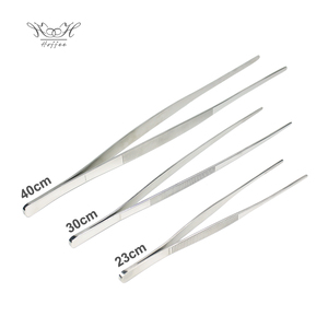 30cm Küchen werkzeug Edelstahl Benutzer definiertes Logo Pistole schwarz Kupfer Gold Antik Messing Regenbogen Farbe Home Medical Lange Pinzette Zange - Product Image 3