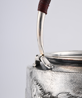 Fournisseur d'usine – Ornement de maison classique en argent sterling 999 martelé à la main, résistant à la chaleur, grande capacité, ensemble de théière portable