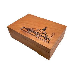 Caja de Té Rectangular de Madera Maciza Personalizada 365x235x150mm Grabada para Almacenamiento de Té, Regalo Coleccionable - Product Image 2
