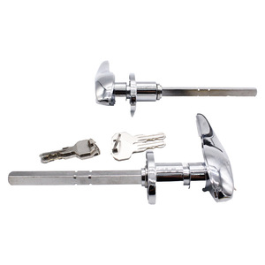 มือจับประตูสไตล์เรโทรสำหรับฟอร์ด 1932 1934 TAC H102 โลหะสีเงินแบบแบน - Product Image 1