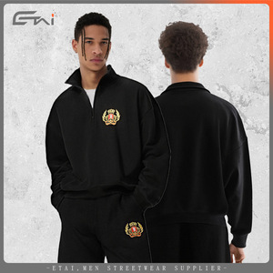 Ensemble survêtement streetwear homme <span class=keywords><strong>ETAI</strong></span> – Pull et short unis à fermeture éclair, haute qualité, automne-hiver, personnalisation lourde, coupe ample 420g - Product Image 2