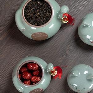 Pots à thé en céramique vintage, récipients à la mode en forme de chat porte-bonheur, caddie à café, bol à sucre pour épices, Pots à condiments - Product Image 5