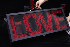 Rosa Eterna Preservata in Scatola Regalo con Coperchio Apribile e Fodera a Specchio, Regalo Romantico <span class=keywords><strong>per</strong></span> <span class=keywords><strong>Lei</strong></span> - Product Image 3