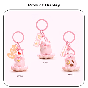 Portachiavi con simpatico maialino a forma di stella dei cartoni animati, ornamenti Zhu <span class=keywords><strong>Nan</strong></span> <span class=keywords><strong>Nan</strong></span>, portachiavi portafortuna per ragazze, decorazioni regalo per zaini - Product Image 6
