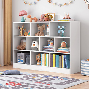 Étagère de rangement en bois blanc, bibliothèque ouverte, organisateur pour chambre d'enfant, salle de classe, école, bureau - Product Image 1