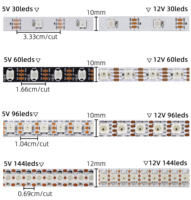 Genuine Smart Programable Direccionable RGB RGBW Pixel 5V 12V 24V WS2811 WS2812B WS2815 SK6812 APA102 Magic LED Strip Light