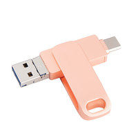 Flashdisk USB Tipe C Baru Dual Port OTG U Disk Metal Pendrive Logo Kustom Memory Stick Portabel
