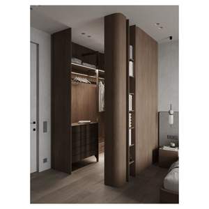 Optima現代的なMDFクローゼットオーガナイザープッシュツーオープン引き出しガラス棚とインテリア照明ワードローブ - Product Image 3