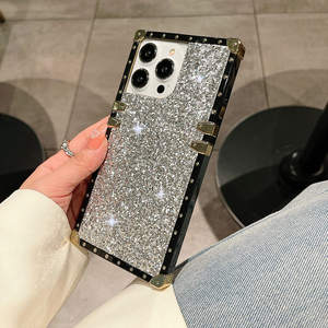 <span class=keywords><strong>Funda</strong></span> ostentosa de borde recto para Samsung S23 Ultra, Fundas de lujo para <span class=keywords><strong>iPhone</strong></span> 14 15 Pro Max, <span class=keywords><strong>funda</strong></span> de teléfono con purpurina para niñas - Product Image 3