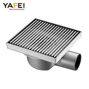 Siphon de sol de <span class=keywords><strong>douche</strong></span> moderne 150x150mm en acier inoxydable SUS304/316L avec grille antidérapante et anti-colmatage, design carré rapide - Product Image 1