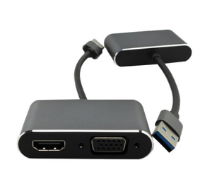 <span class=keywords><strong>Convertisseur</strong></span> <span class=keywords><strong>coaxial</strong></span> USB3.0 2-en-1 Dock d'extension HDMI/<span class=keywords><strong>VGA</strong></span> Connecteur péritel plaqué or pour ordinateur TV Audio/Vidéo 4K 1080P - Product Image 2