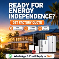Système de stockage d'énergie solaire domestique, onduleur hybride, batterie LiFePO4, kit complet, unité d'alimentation de secours, panneaux en silicium monocristallin