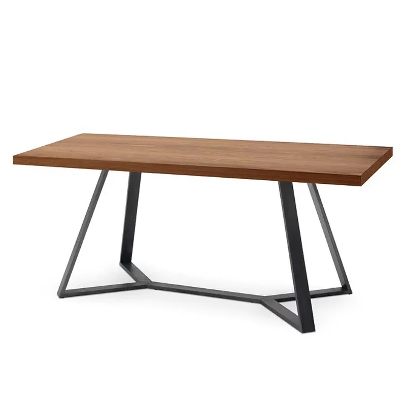 आधुनिक सरल डिजाइन अद्वितीय धातु आधार छोटे लकड़ी खाने की रसोई घर की मेज और कुर्सियों