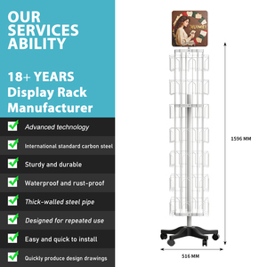 Kim loại quay Túi thẻ hiển thị Rack với 56 Túi sàn đứng xoắn ốc máy tính xách tay Hiển thị đứng - Product Image 4