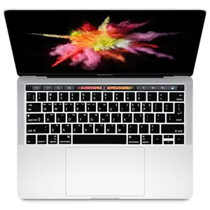 Zwarte Kleur Spaans Vreemde Taal Custom Siliconen Voor Macbook Pro 13 15 Touch Bar A2159 A1706 Laptop Met Russisch Toetsenbord