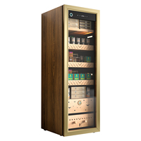 Humidor à cigares électrique sur mesure en bois de cèdre avec tiroirs doublés et hygromètre numérique, refroidissement par compresseur d'air