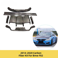 Kit de carrosserie de conversion en fibre de carbone style PSM pour BMW F80 M3 F82 M4 2014-2020 : Lame avant, diffuseur arrière et jupes latérales modifiés