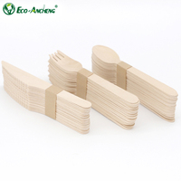 Ensemble de couverts jetables en bois écologiques de qualité supérieure, fabriqués en Chine, fourchette, cuillère, couteau en bois pour achat en gros