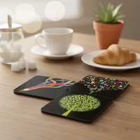 Nouveaux designs DIY – Sets de table en MDF de 5 mm d'épaisseur, écologiques, de qualité alimentaire, avec support en liège, et sous-verres personnalisables avec logo pour la maison, le bureau et l'hôtellerie