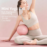 Ballon de yoga prénatal mini 25 cm en PVC épaissi anti-explosion, avec support dorsal lisse et tube en maille pour gymnastique, fitness et massage