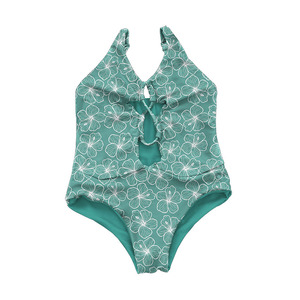 Costumi da bagno reversibili per bambine, stampa hawaiana, con spalline regolabili, bikini sexy con fori, molto venduti per l'estate. - Product Image 2