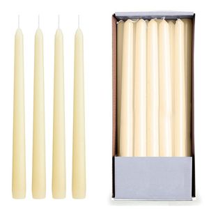 Candele Affusolate Lunghe 25cm, Diametro 2.2cm, in Cera di Paraffina Bianca con Stoppini in Cotone, Durata 8 Ore per Decorazioni da Tavola - Product Image 1