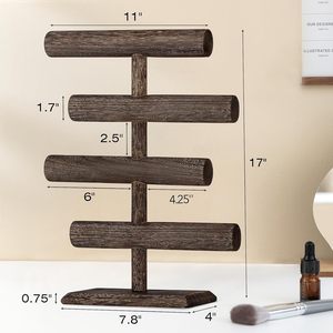 Présentoir en bois à 2 niveaux pour bijoux, bracelets et montres, support de rangement en bois pour bijoux, vente en gros d'usine - Product Image 5