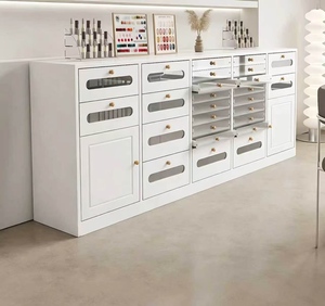 Muebles de Salón, Gabinetes de Almacenamiento de Cosméticos con Acabado en Aceite Jia, Vitrina de Exhibición Multicapa con Cajones - Product Image 1