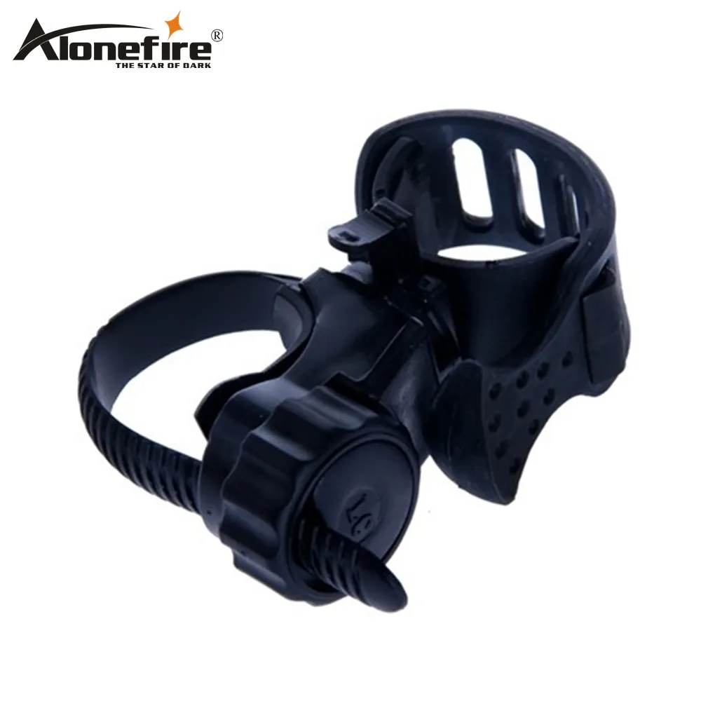 AloneFire LC-6 360 Degree Swivel Bike Flashlight Mount LED Bicycle Head Front Light Holder Cycling troch lighting Rubber Clip
