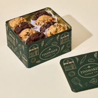 Boîtes à biscuits carrées personnalisées en gros pour emballages cadeaux, en fer blanc, résistantes au four, pour pâtisseries et snacks