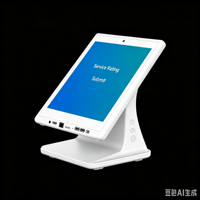 Tableta Android de Escritorio OEM con Pantalla Táctil en Forma de L de 10.1 Pulgadas, Evaluador de Comentarios de Clientes, Pedidos en Restaurantes, RJ45 Opcional, POE, NFC