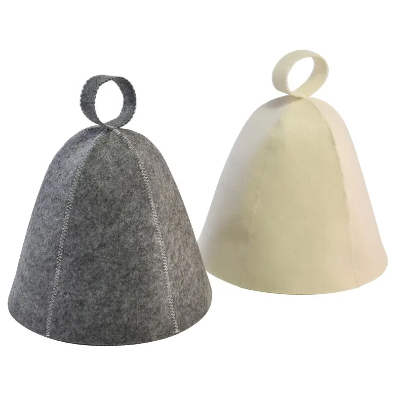 Manufacturer custom top quality 100% wool felt sauna hat for Russia Bath and Banya Hat