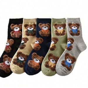 Custom Brand Silk Screen Printed Women's Over Knee <b>Bear</b> Jacquard Cartoon <b>Cute</b> Socks - Product Image 5