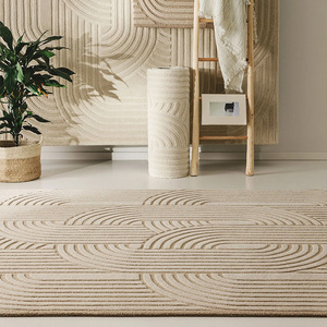 2025 Sang Trọng Cao Cấp Màu Rắn Sọc Thảm Phòng Khách Phòng Ngủ Lớn Hiện Đại Làm Bằng Tay Cho Tufting Súng Thảm - Product Image 3