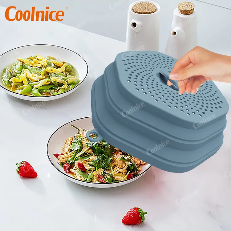 Heat Resistant Microwave Oven Anti Spluttering Lid Collapsible Silicone Microwave Food Cover with Plate Microwave Cover for Food