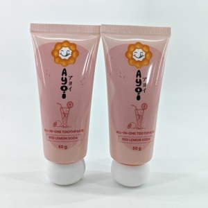 Tube de dentifrice rose rond 50g, emballage cosmétique pour soins de la peau avec design de dessin animé, bouchon à vis blanc pour soins personnels - Product Image 6
