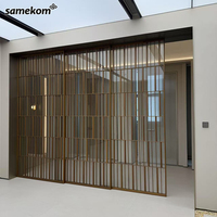 Porte en verre à cadre en aluminium à profil mince moderne Porte de séparation intérieure minimaliste