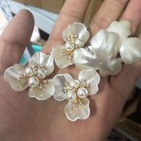 Broche de fleurs pour bouquet de mariée, accessoire de coiffure DIY Xinpeng, bouton en fausse coquille de perle