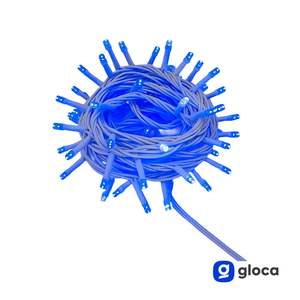Guirnalda de Luces Gloca de 100 LED, 10 Metros, Cable Blanco, IP65, Luz Azul, Decoración Interior y Exterior - Product Image 3