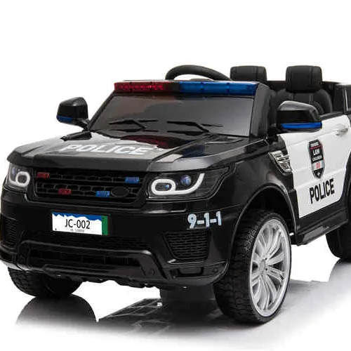 Новая цветная четырехколесная Подвеска для детей, 2 сиденья, электрический автомобиль для вождения, полицейский