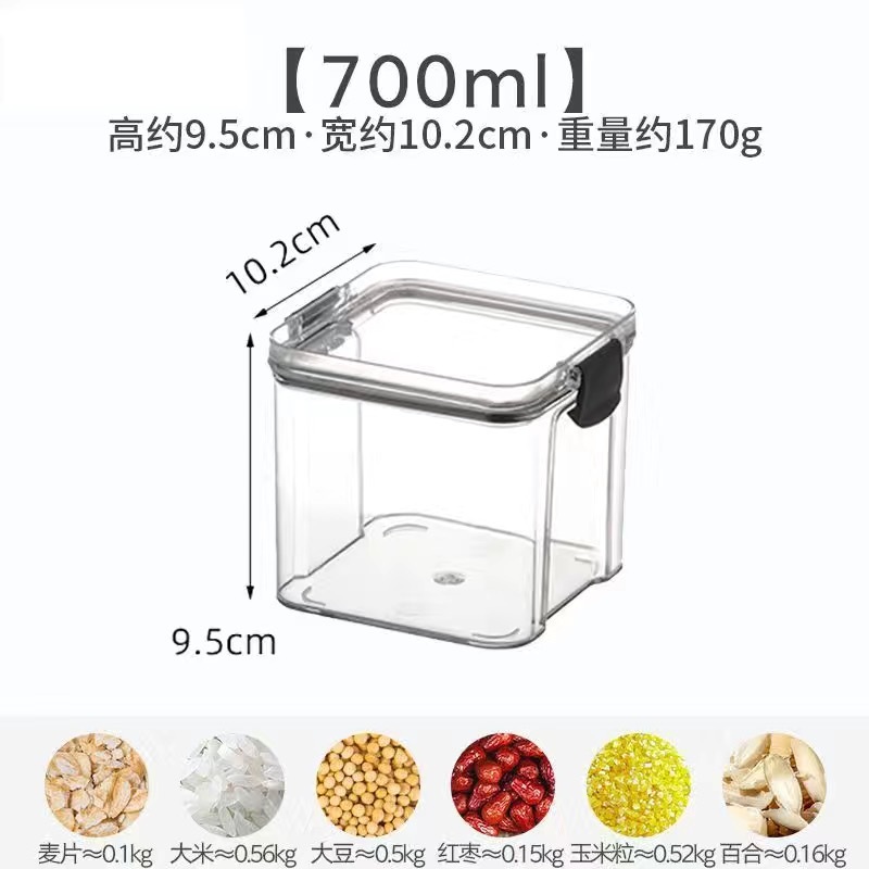 Recipiente hermético cuadrado de 700ml.