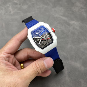 Montre mécanique automatique de luxe pour homme, design squelette ultra-fin, bracelet en cuir, aiguilles, étanche, légère, en carbone - Product Image 3