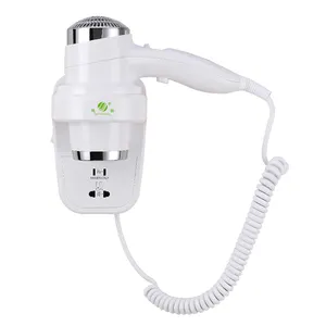 OEM ODM Wholesale 2000w On/Off Secure Switch Hotel Room Wall Mounted Hair Dryer Abs Plastic 16m/S High Speed Hair Blower Dryer