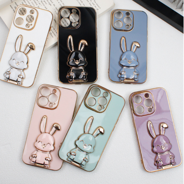 2023 Hot New Cartoon Cute Rabbit Shape Lazy Desk Mobile Phone Stand Holder for iphone 12 13 14