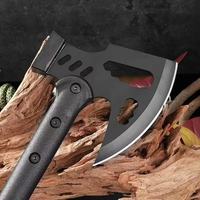 Hache tactique noire de type tomahawk avec manche en plastique, qualité DIY pour le camping en plein air, la défense personnelle et la survie