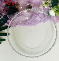 Assiette de présentation réutilisable en plastique de luxe faite à la main avec bord gaufré, fournitures personnalisées pour fêtes, mariages, Noël, la Saint-Valentin, Pâques