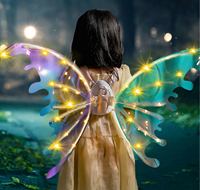 Ensemble de costumes lumineux à LED pour filles et enfants, ailes électriques, cosplay pour les fêtes.
